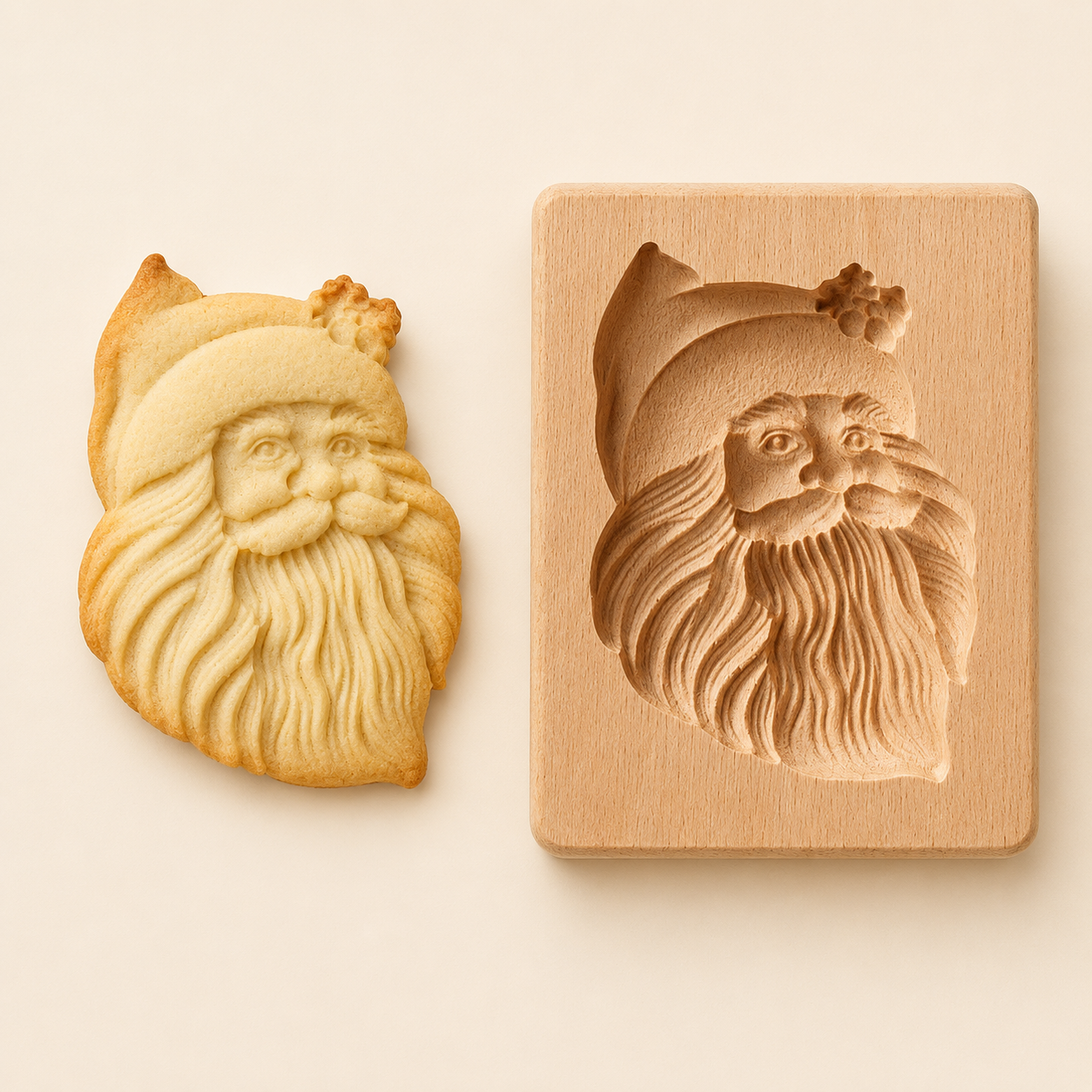 🎄Christmas Carved Beechwood Cookie Mold