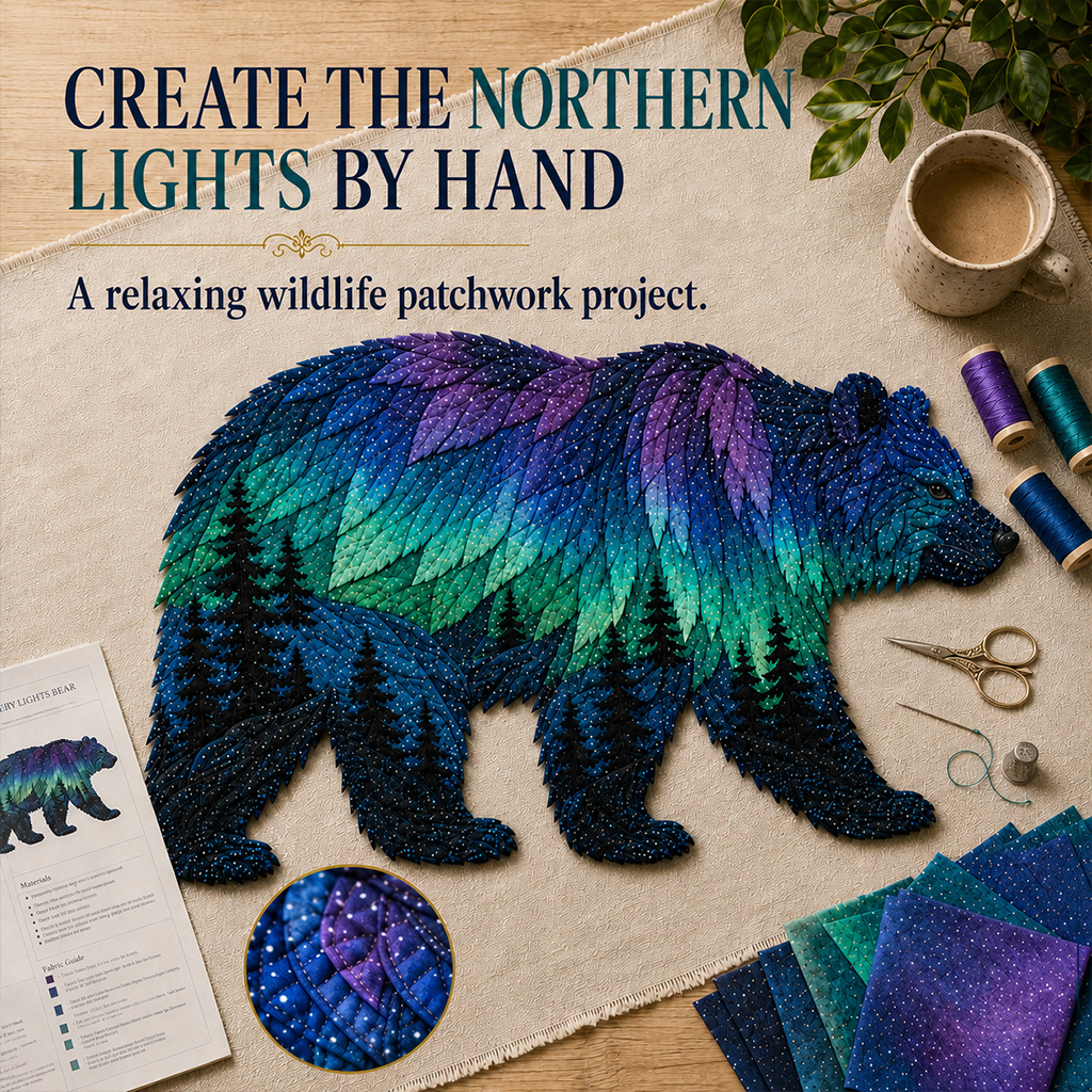 🐾✨Northern Lights Wildlife DIY Patchwork Kit