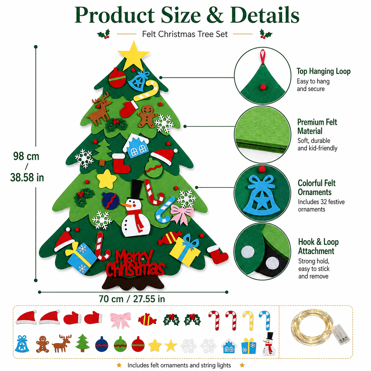 🎄✨DIY Felt Christmas Tree Set【🎁limited 50% off】