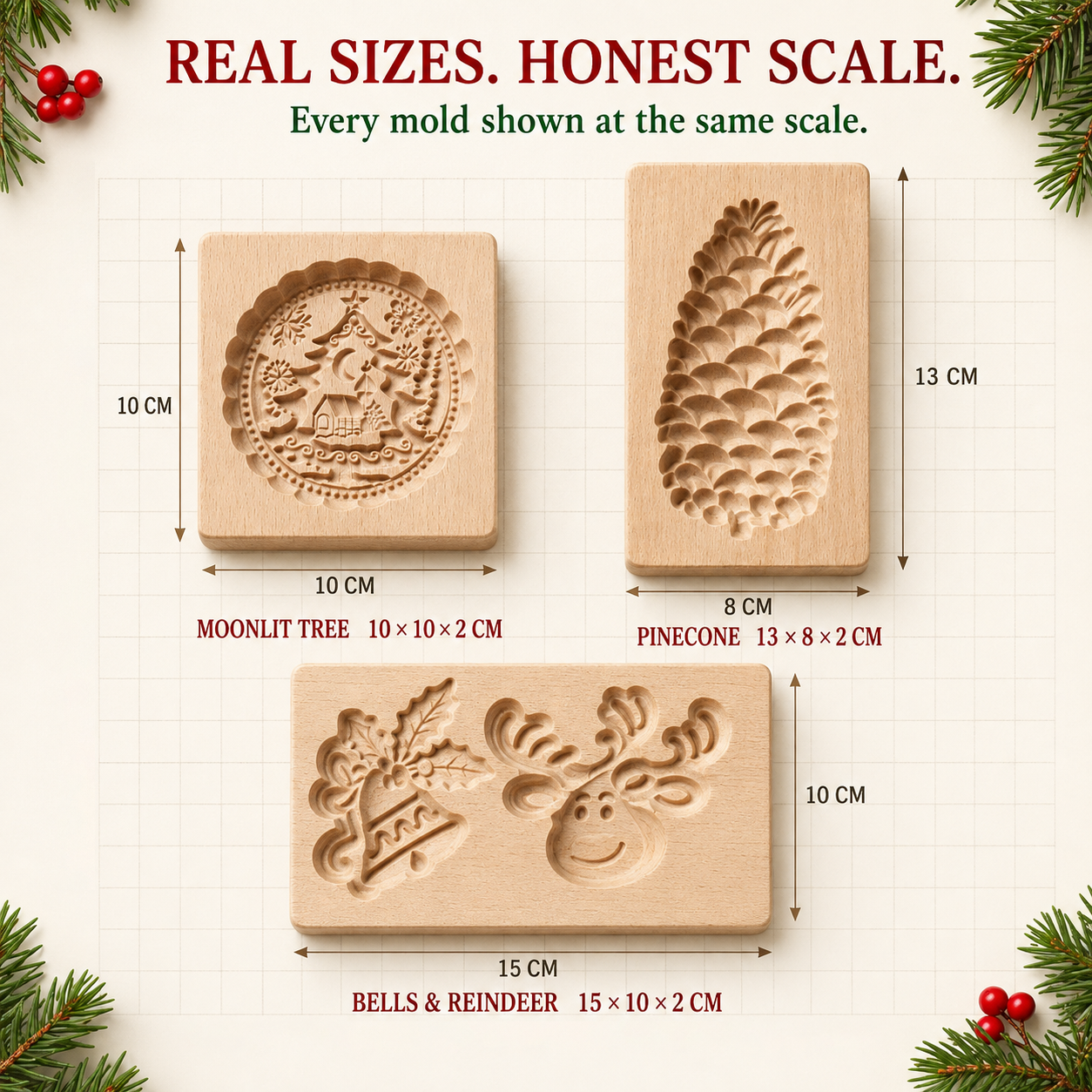 🎄Christmas Carved Beechwood Cookie Mold