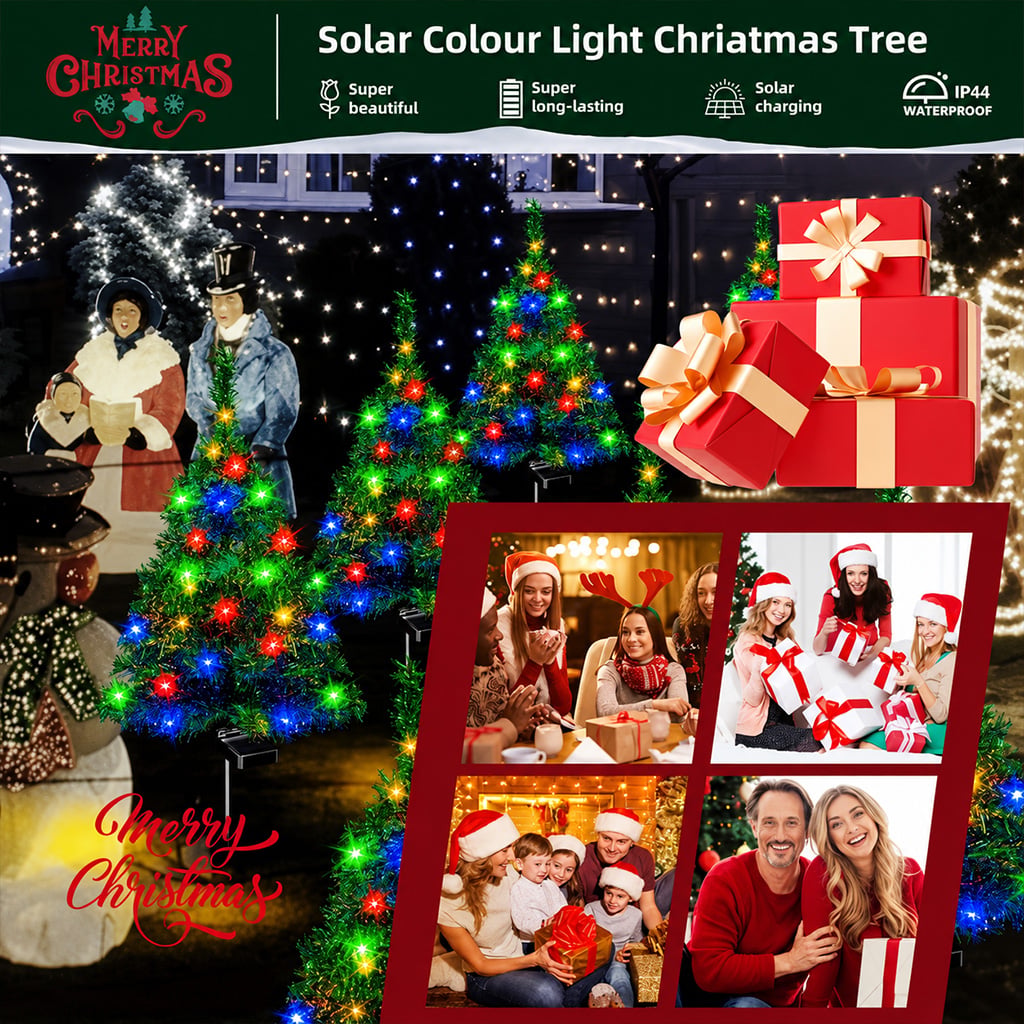 Solar Christmas tree lights as a festive holiday gift