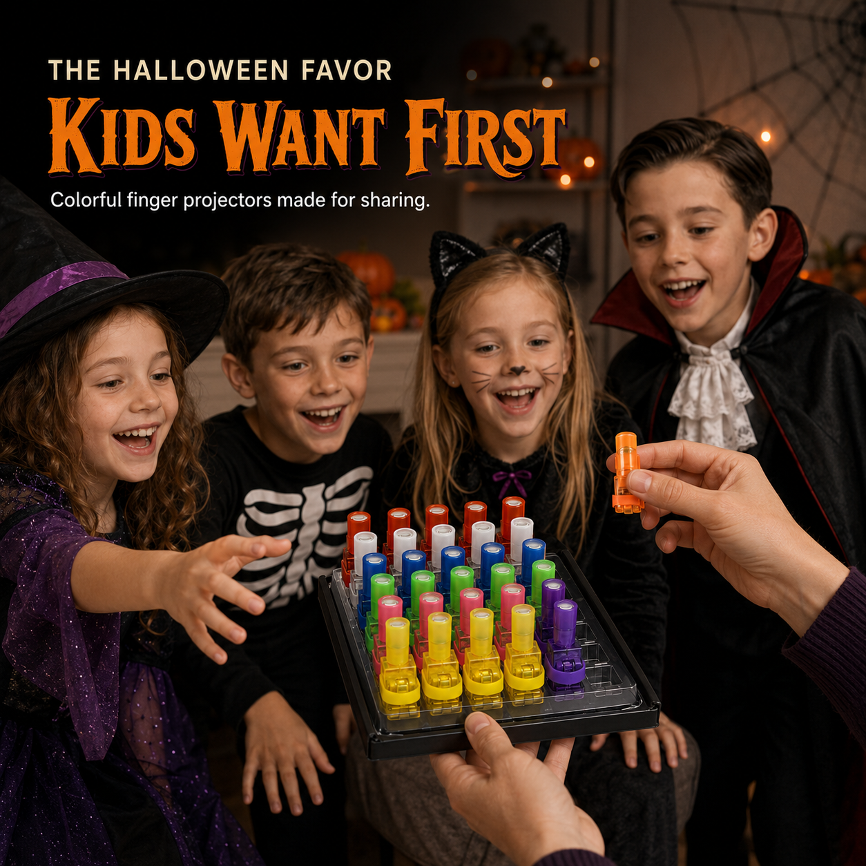 🎃 Halloween Finger Projector Lights – Mini Pattern Projector