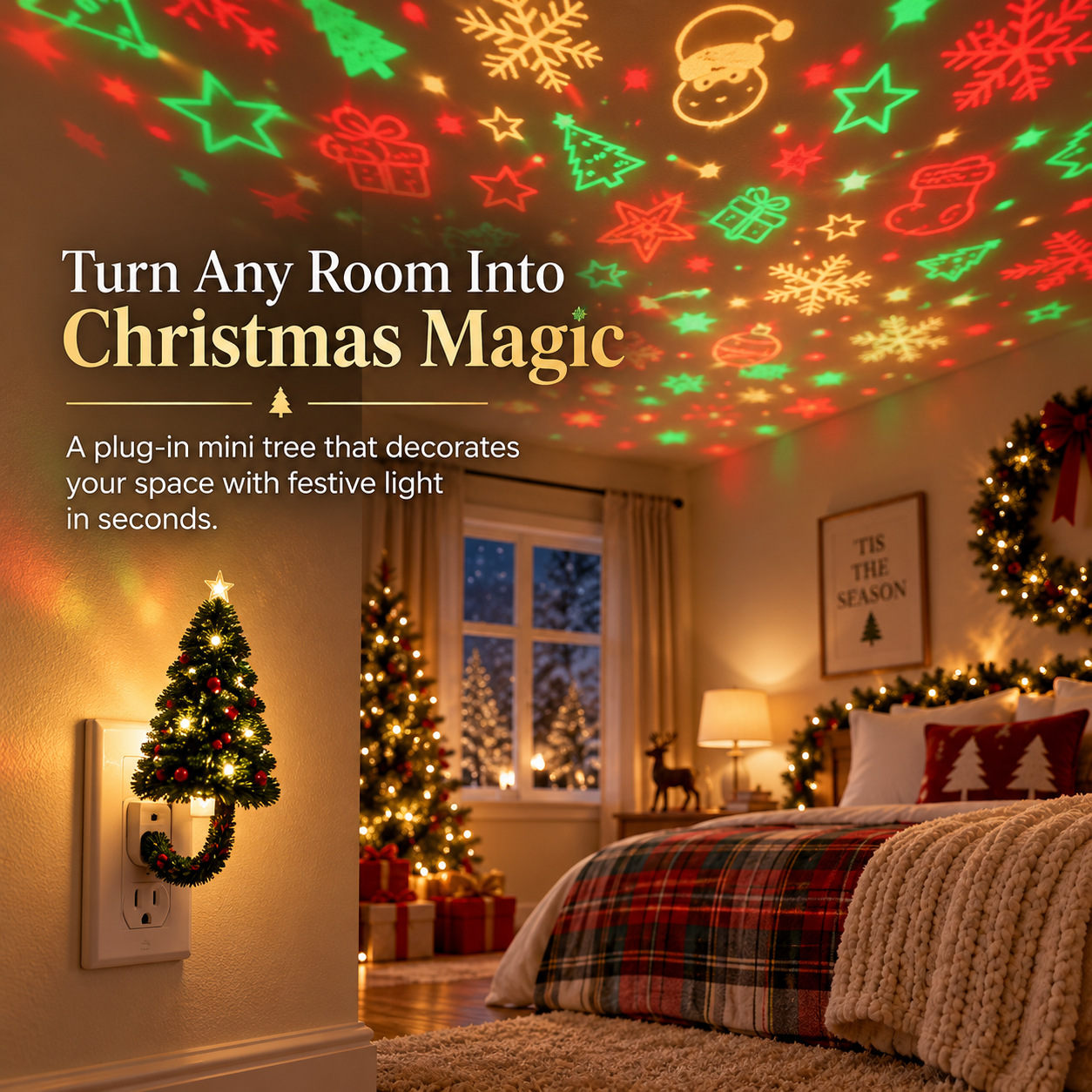 Christmas ceiling projection night light