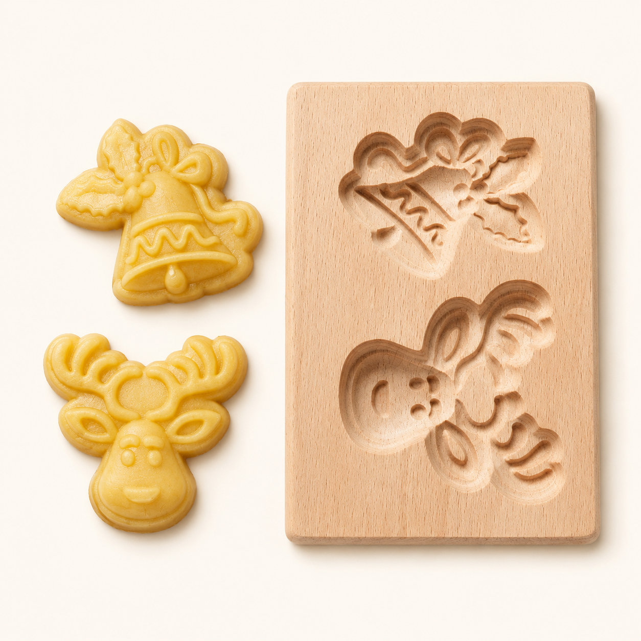🎄Christmas Carved Beechwood Cookie Mold