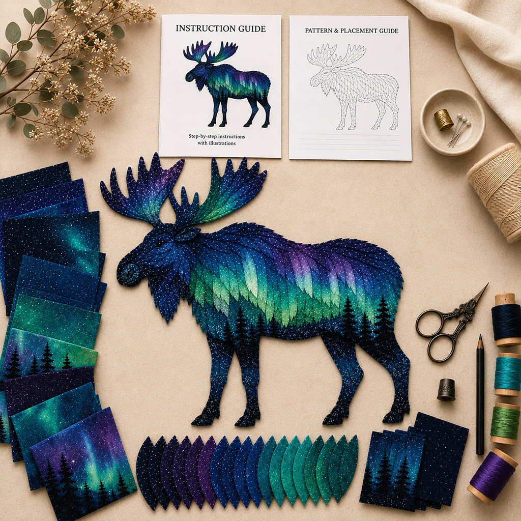 🐾✨Northern Lights Wildlife DIY Patchwork Kit