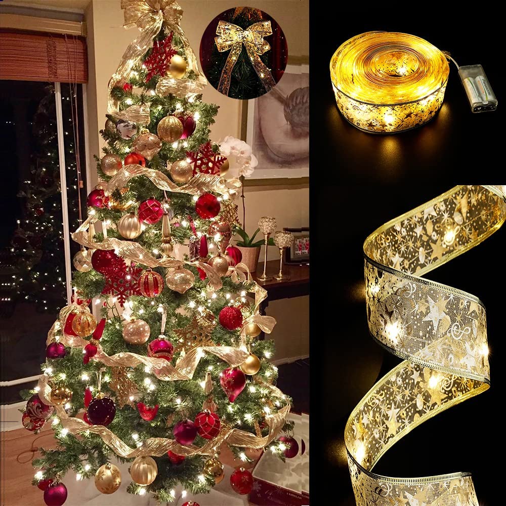 🎀🎄Christmas Ribbon Fairy Lights