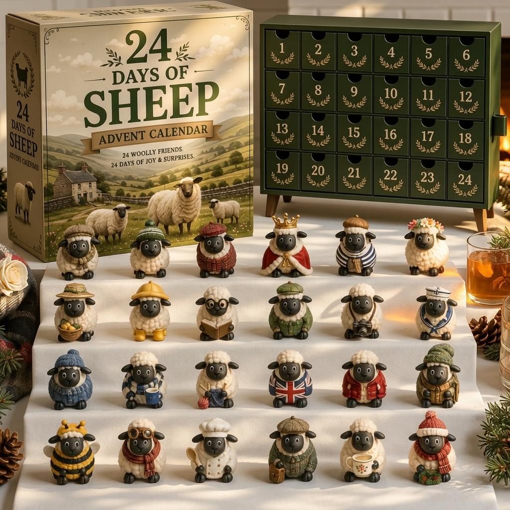 🎄🔥2026 Days of Sheep Blind Box - 24-Day Festive Countdown, Sheep Themed Collectible Miniatures Blind Box - Gift For Sheep Lovers