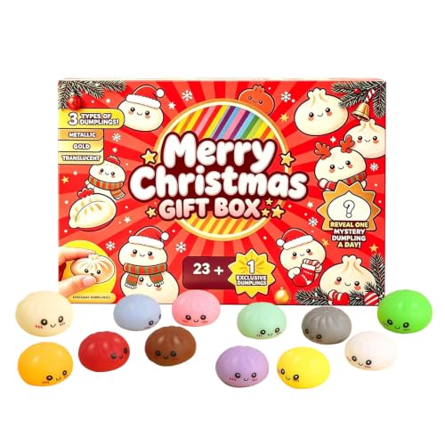 🎅🎁2026 Christmas Squishy Advent Calendar - 24 Days Dumpling Squishies Toys
