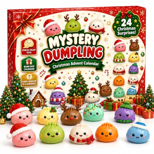🎅🎁2026 Christmas Squishy Advent Calendar - 24 Days Dumpling Squishies Toys