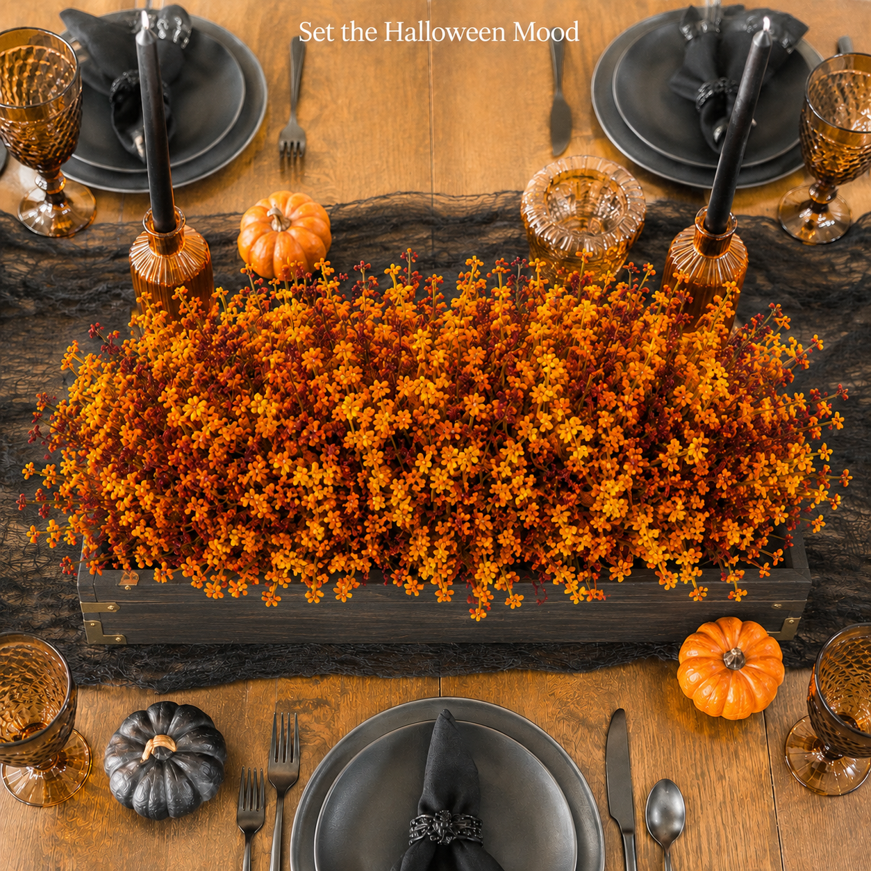🏵️12pcs Fall Artificial FlowerHalloween UV ResistantColorful Fake Flower💕