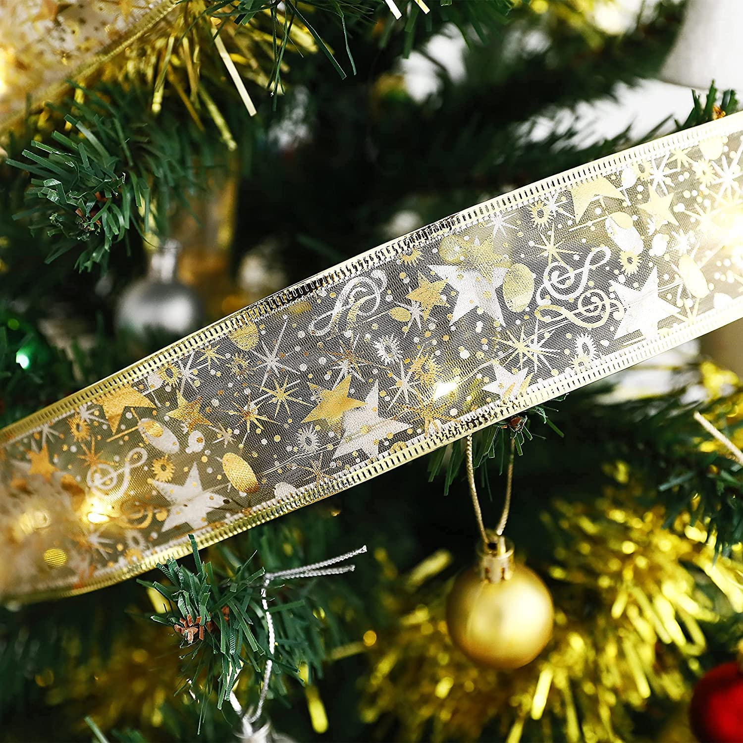 🎀🎄Christmas Ribbon Fairy Lights