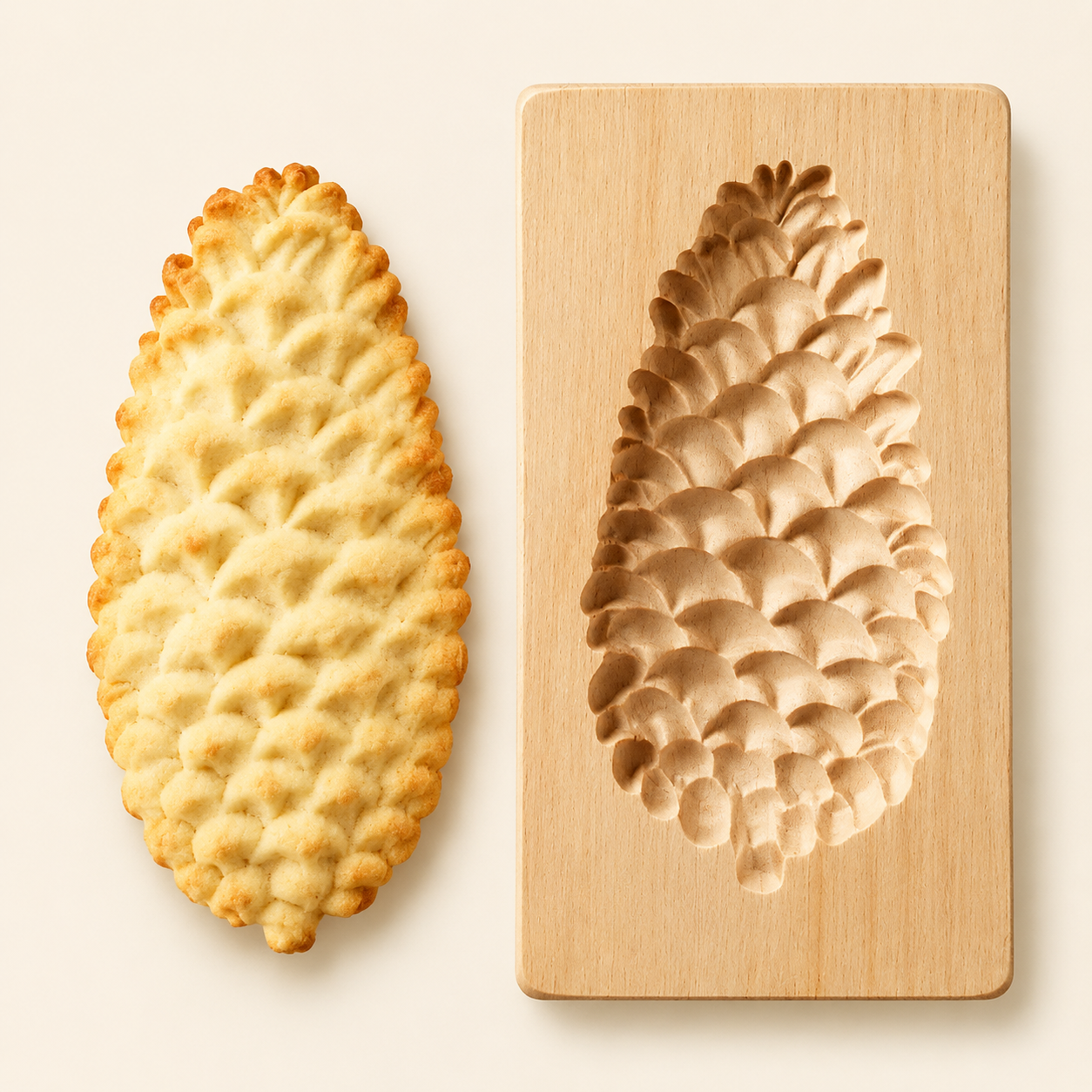 🎄Christmas Carved Beechwood Cookie Mold