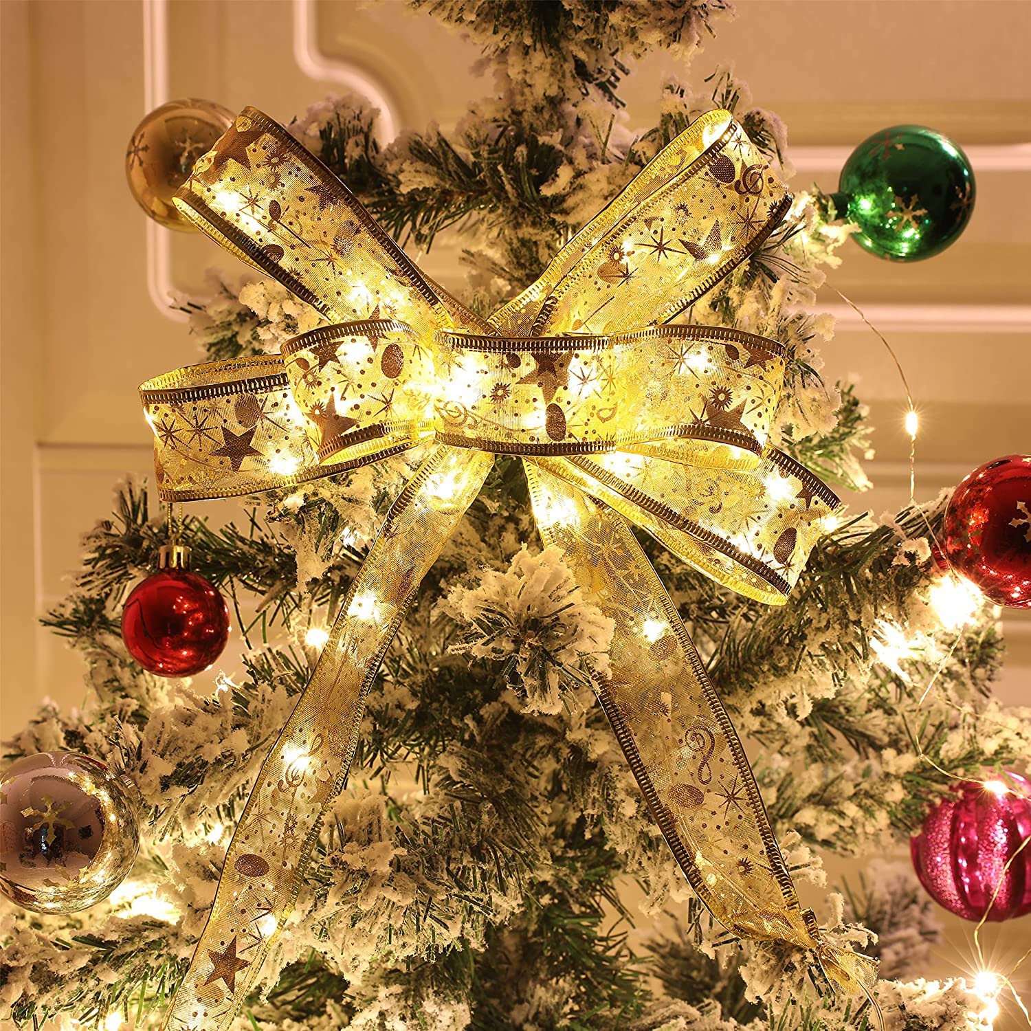 🎀🎄Christmas Ribbon Fairy Lights