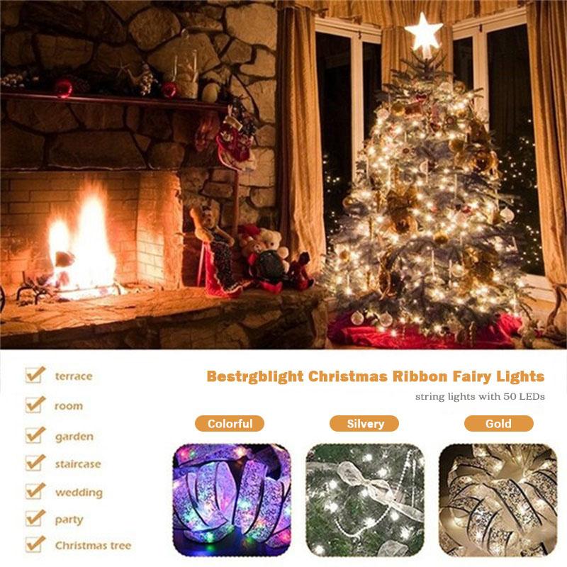 🎀🎄Christmas Ribbon Fairy Lights
