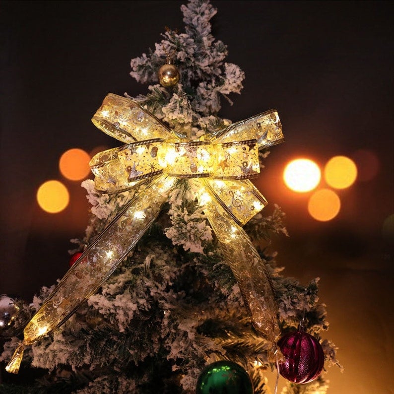 🎀🎄Christmas Ribbon Fairy Lights