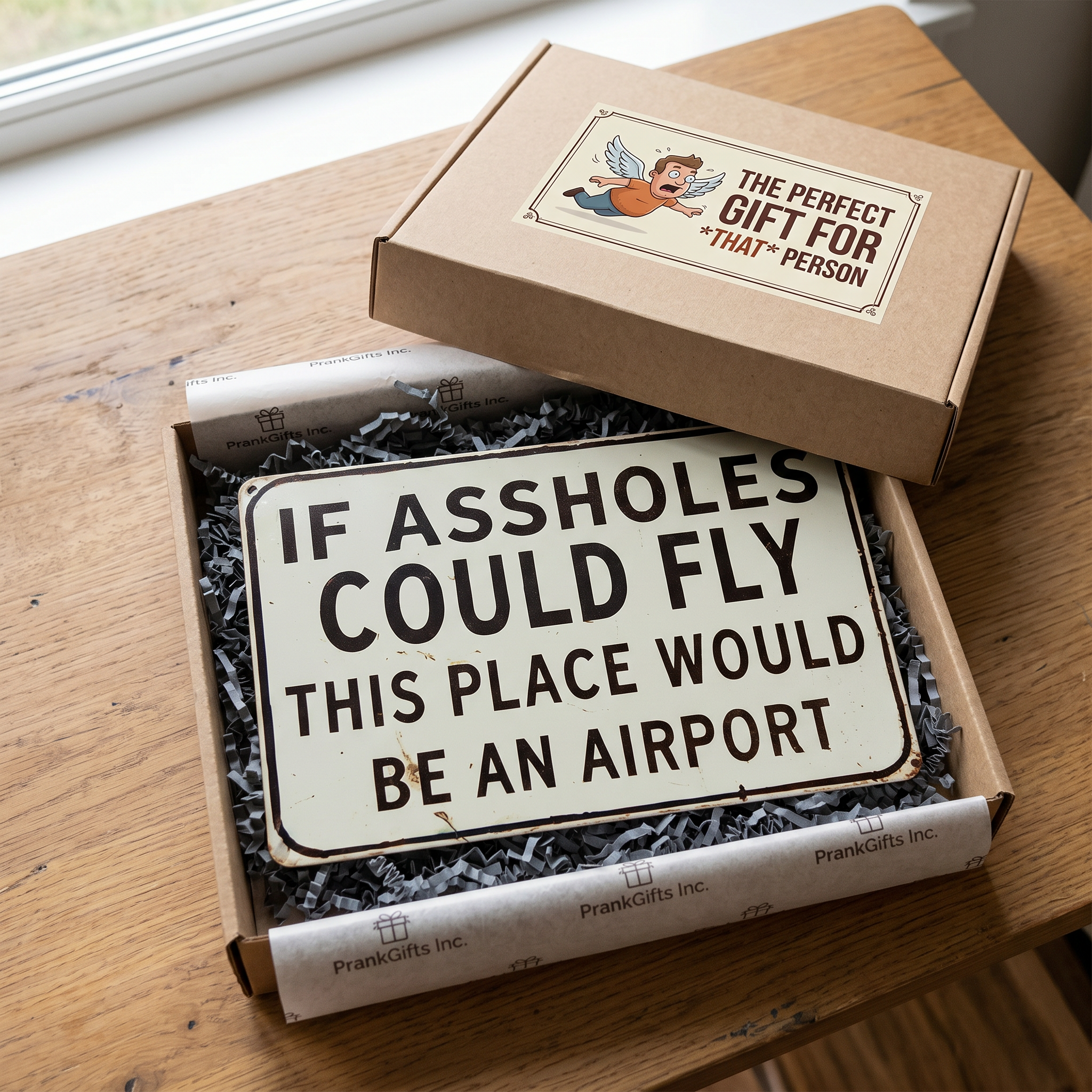 Funny "If Assholes Could Fly" Vintage Metal Sign – Hilarious Man Cave Wall Decor ✈️😂