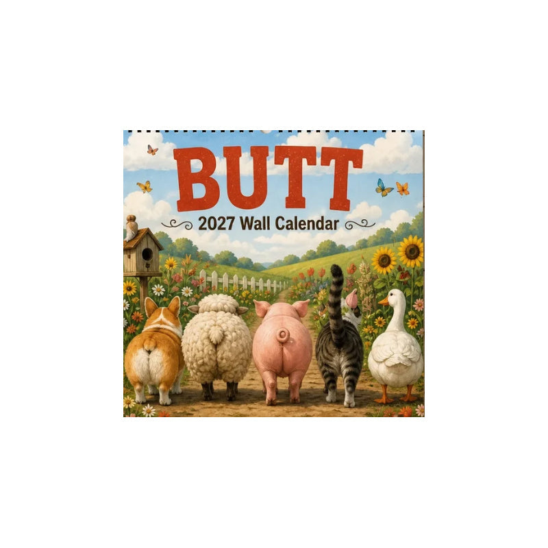 ⏰⏰【Last Day Buy 1 Get 1 Free】 🐾📅2027 Funny Animal Butt Wall Calendar – Humorous Decor, Lovely Gift Idea