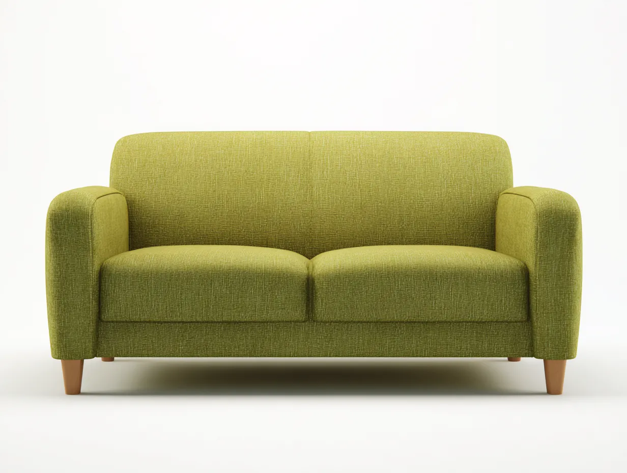 Sofá De Dos Plazas 158x84x79 cm - tejido verde oliva y madera - estilo compacto para salón-Vanaospace