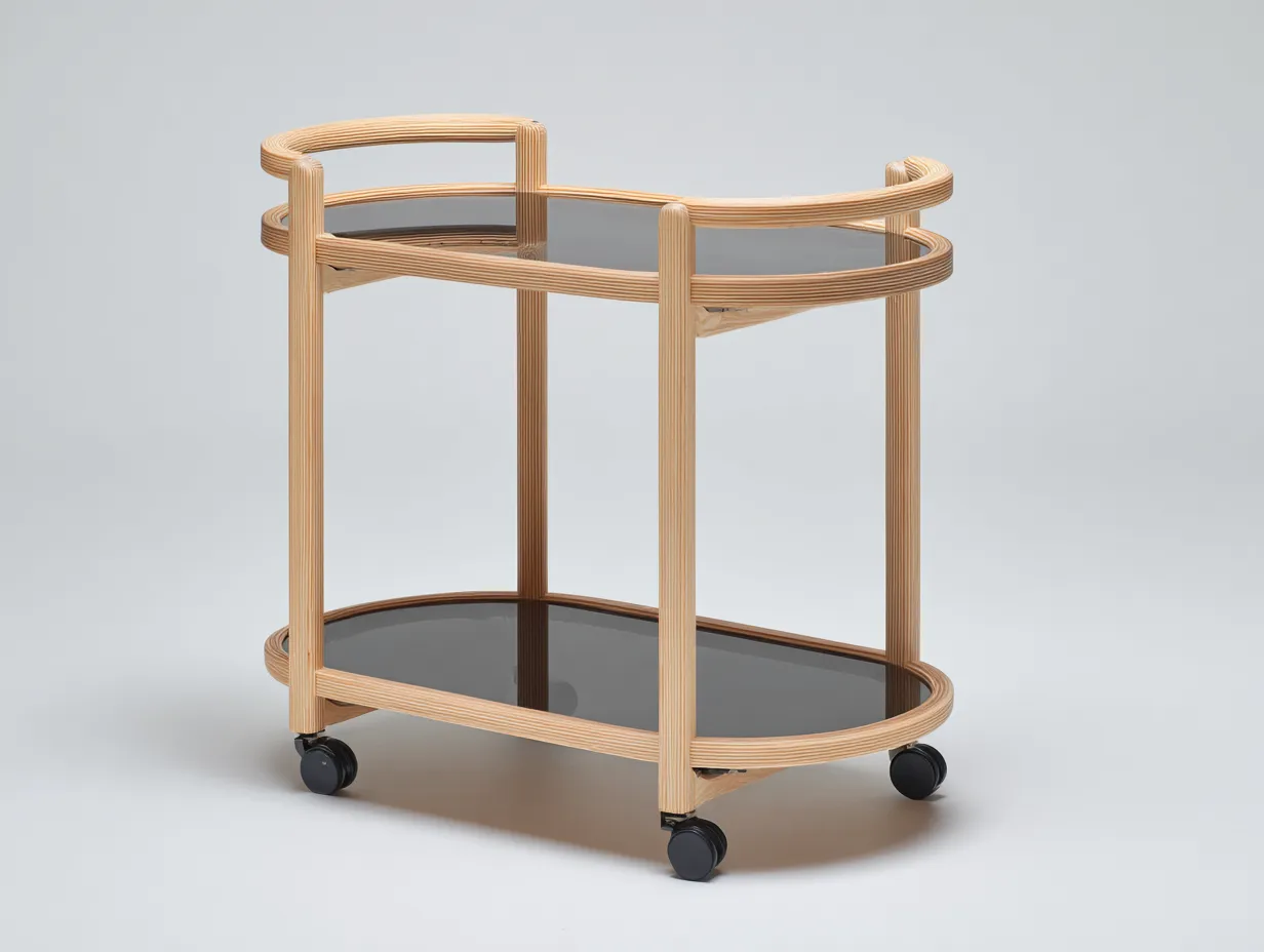 Carro De Cocina 85x45x80 cm - dorado envejecido y transparente - con vidrio y ruedas para cocina elegante-Vanaospace