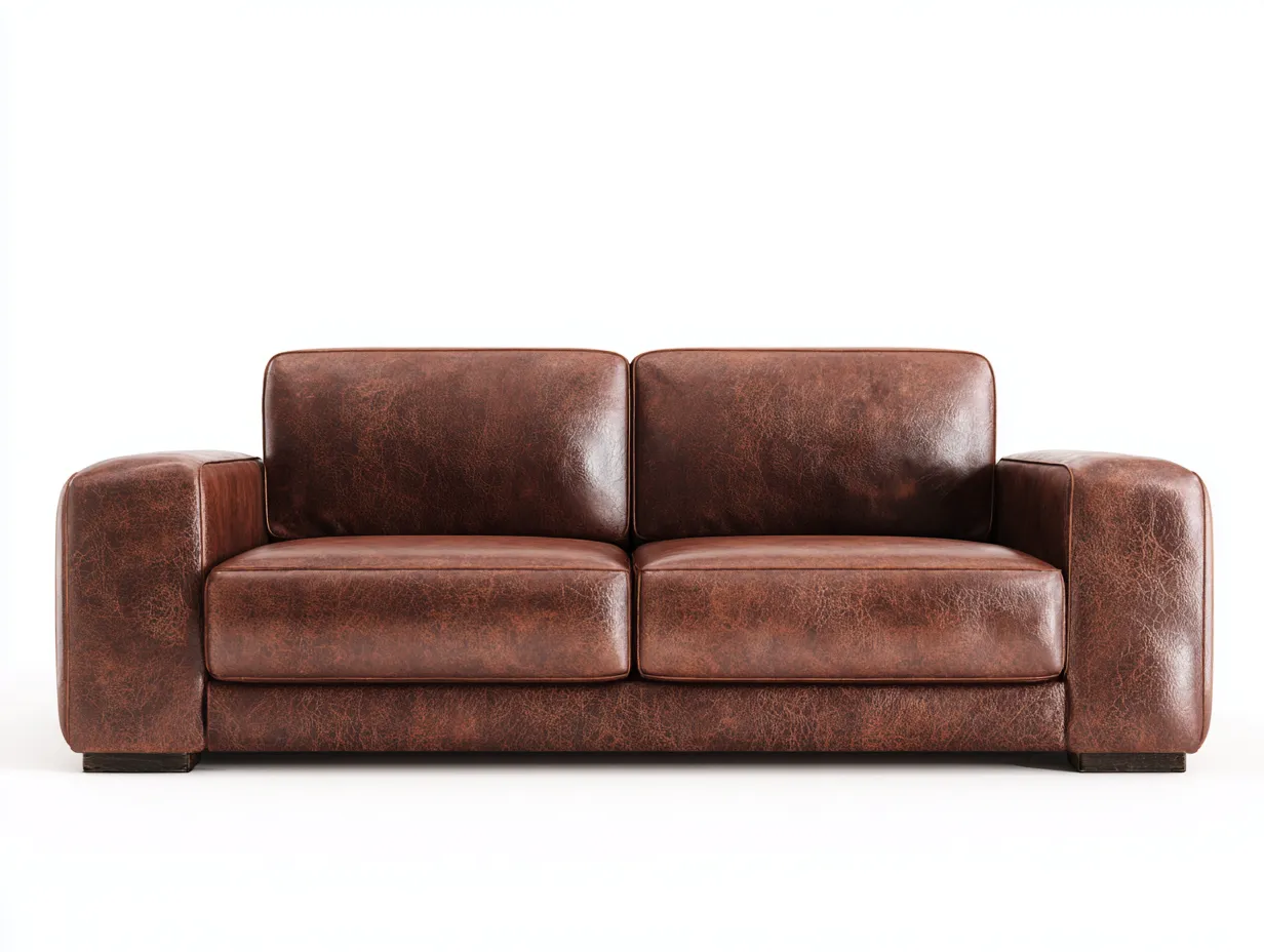 Sofá De Dos Plazas tapizado 185x90x78 cm - marrón oscuro - estilo sobrio para salón-Vanaospace