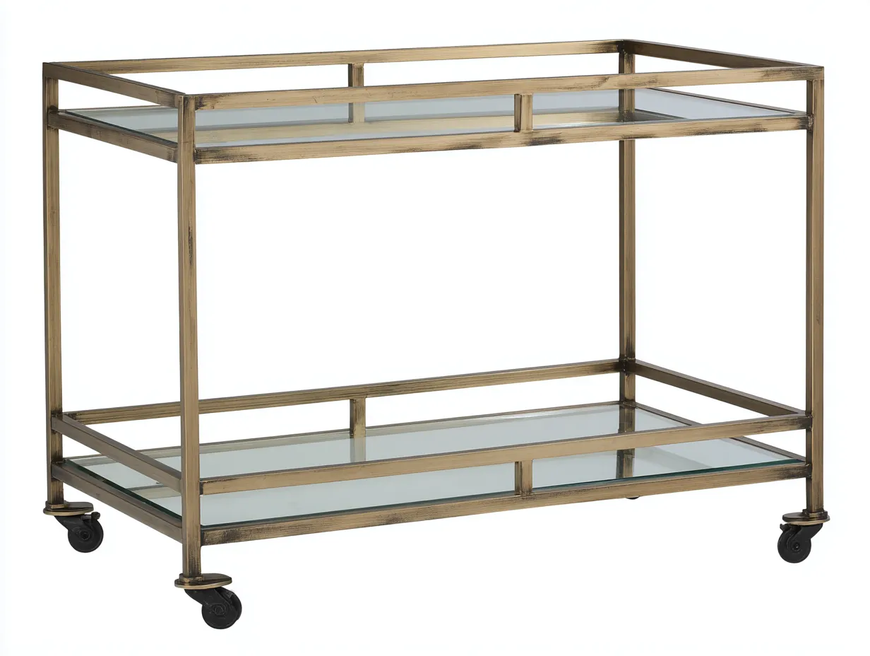 Carro De Cocina 65x40x77 cm - roble claro - con dos bandejas y ruedas para cocina funcional-Vanaospace