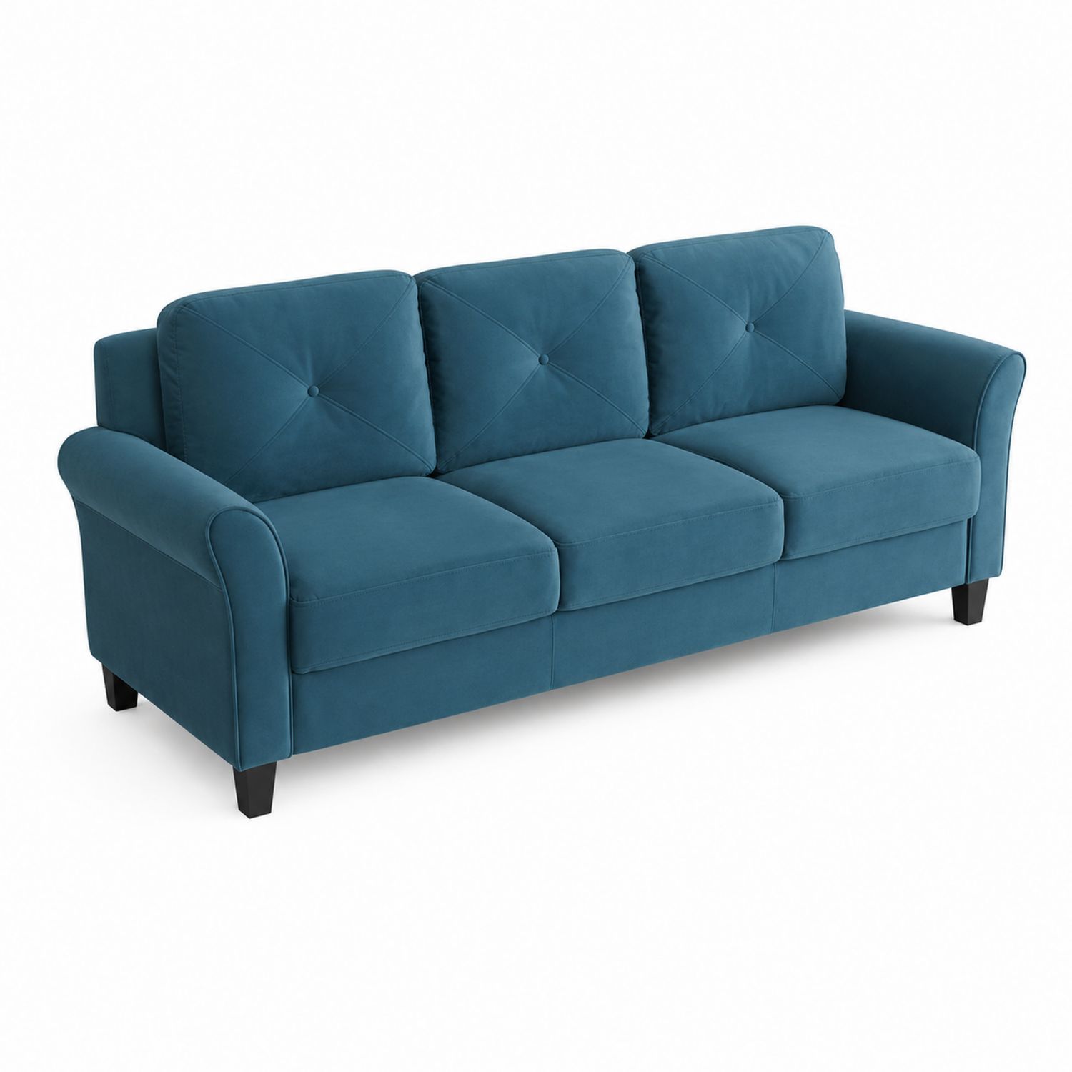 Sofa trzyosobowa z poliestru Niebieski