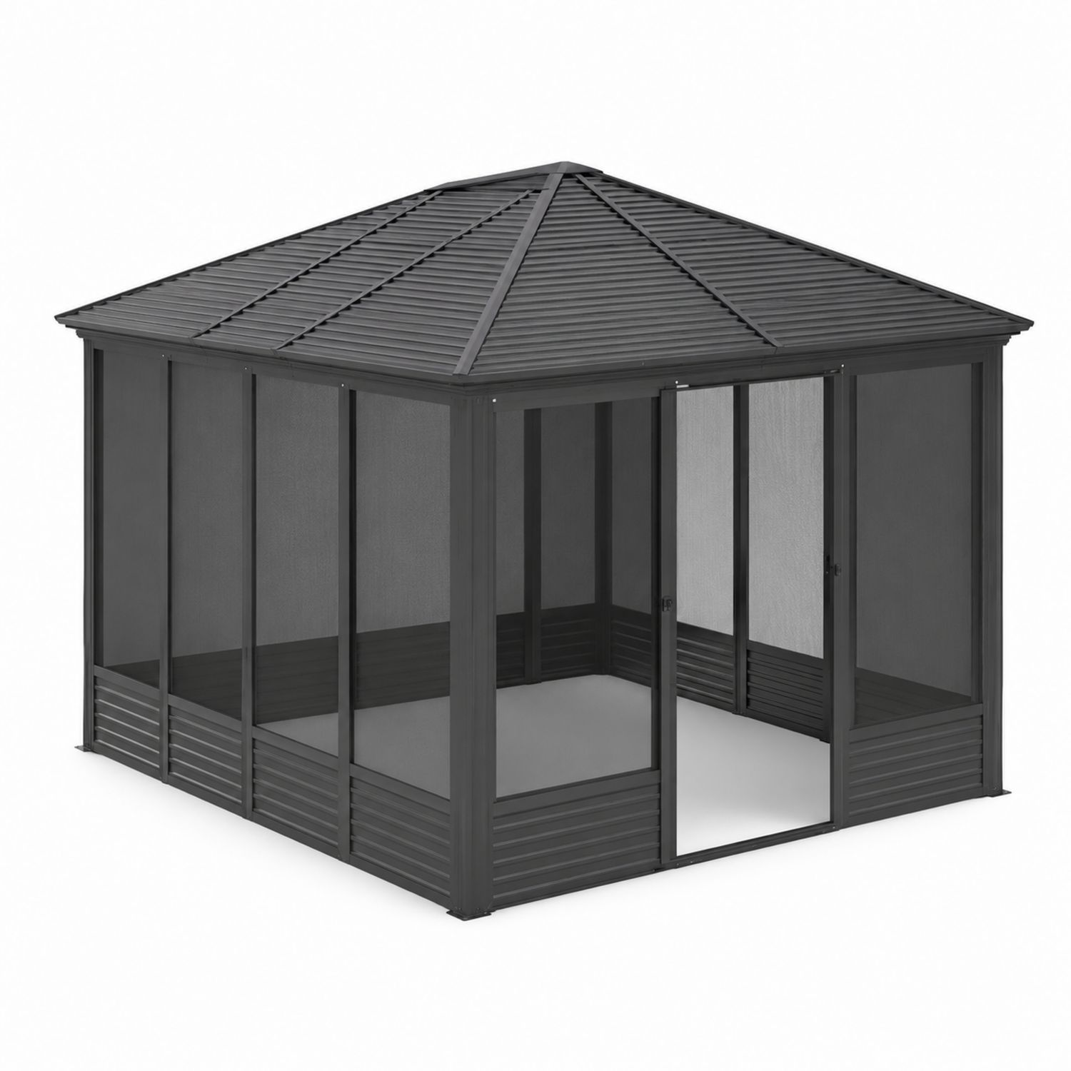 Altana ogrodowa 350x350 cm aluminium poliwęglan antracyt