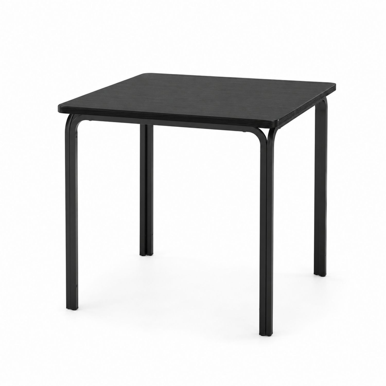 Stół jadalniany prostokątny 80x80 cm metalowy z blatem z płyty MDF Czarny