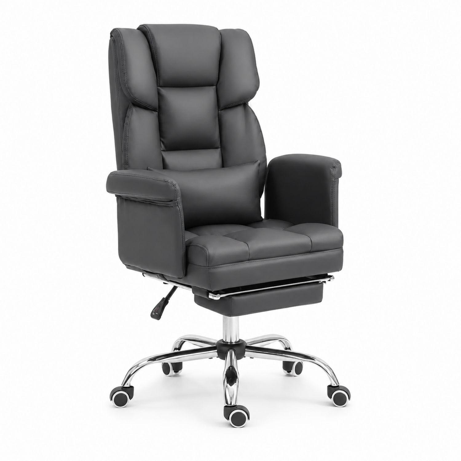 Fotel biurowy skórzany czarny 120 cm