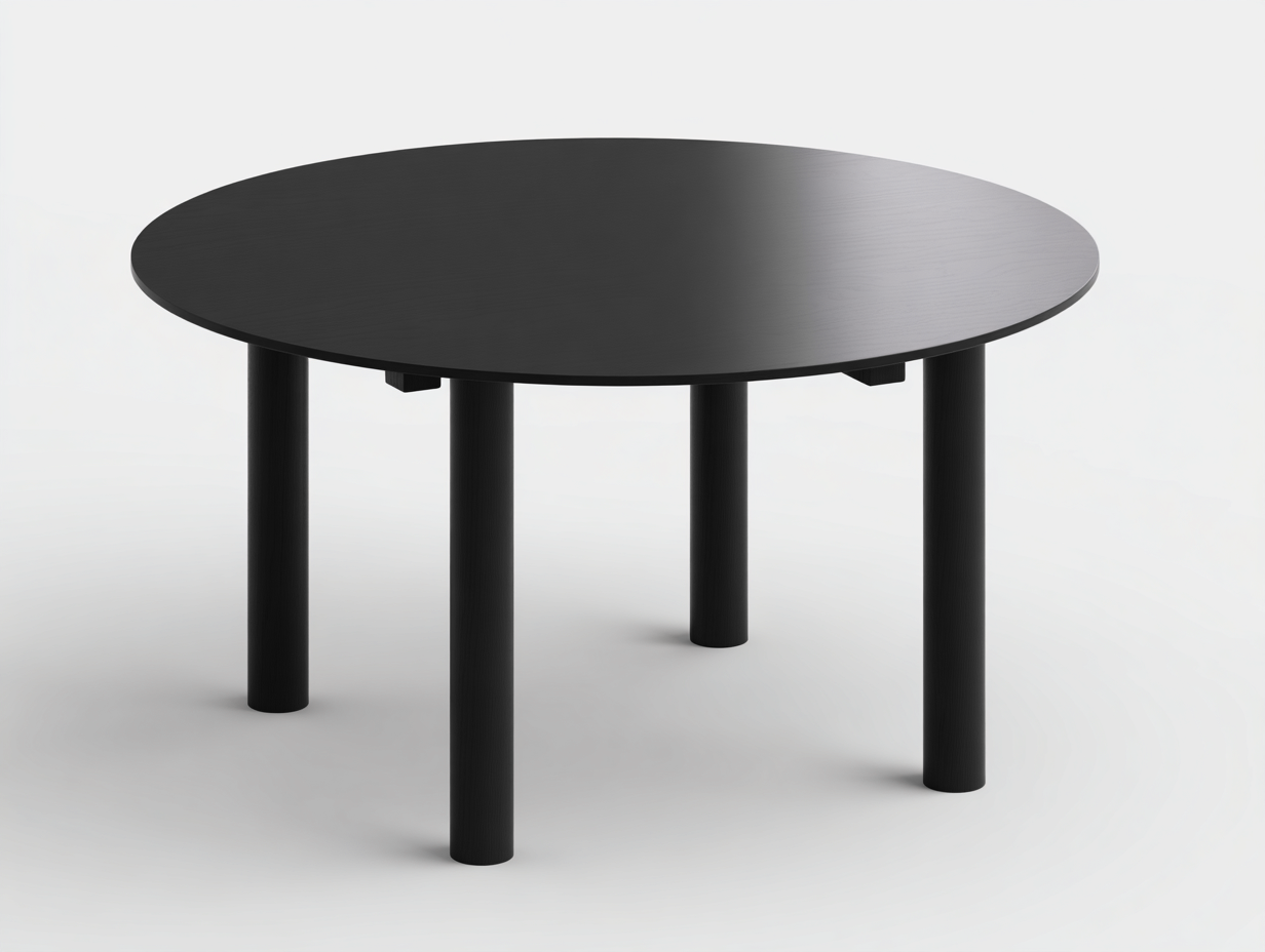 Mesa de comedor-redonda-madera-120x120x75 cm-negro-sala de comedor y cocina-diseño moderno-Rarihanest
