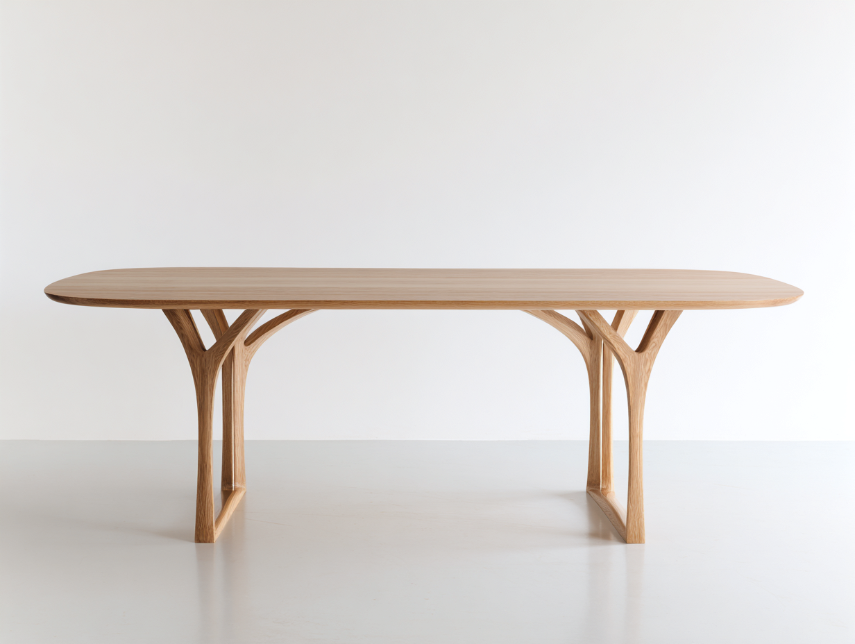Mesa de comedor-ovalada-madera-200x95x75 cm-marrón claro-sala de comedor y cocina-diseño moderno-Rarihanest