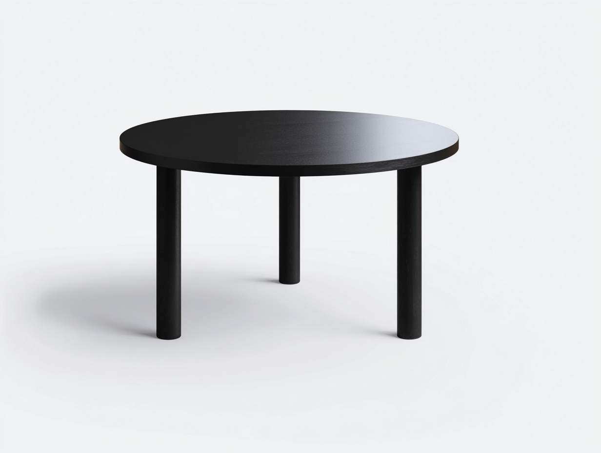 Mesa de comedor-redonda-madera-100x100x75 cm-negro-sala de comedor y cocina-diseño moderno-Rarihanest