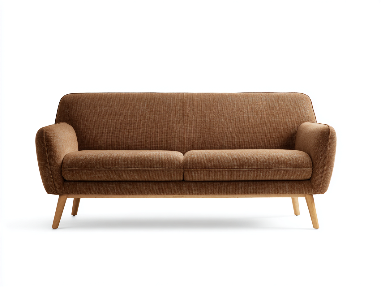 Sofá de 2 plazas - tela resistente con patas de madera 178x83x80 cm - color marrón claro - diseño moderno para interior-Rarihanest