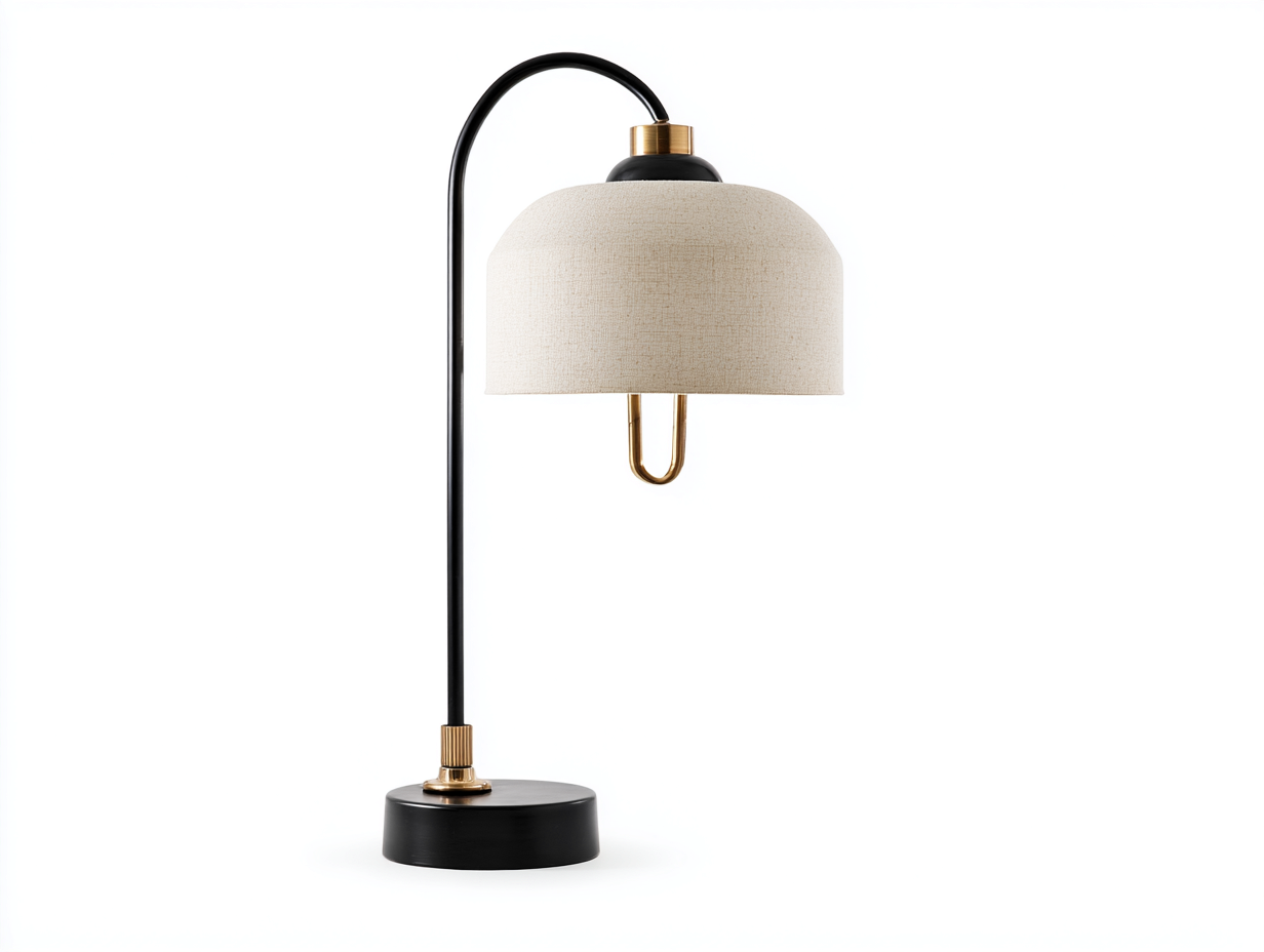 Lámpara de mesa-metal y tela-30x20x50 cm-negro / beige-sala de estar-dormitorio-diseño moderno-Rarihanest