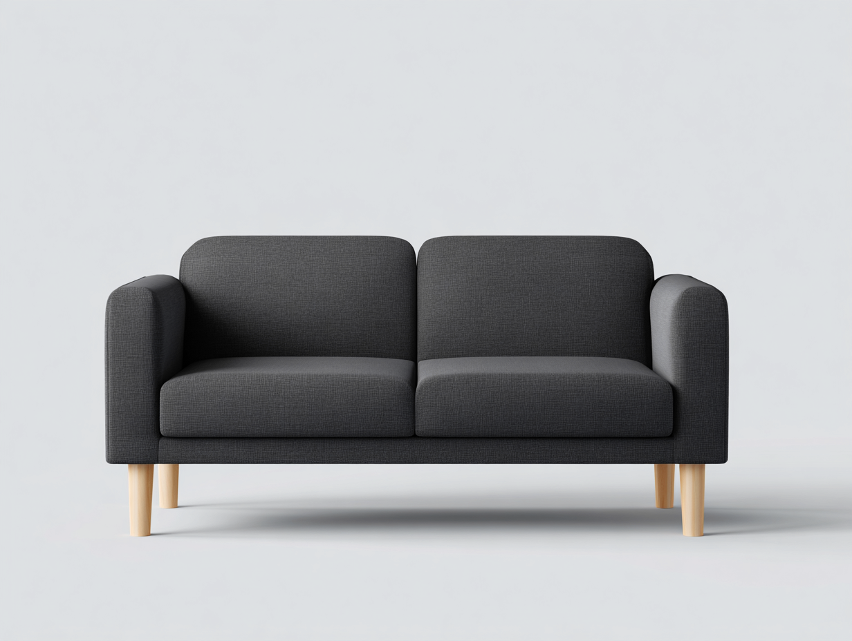 Sofá de 2 plazas - tela resistente con patas de madera 170x82x78 cm - color gris oscuro - diseño moderno para interior-Rarihanest