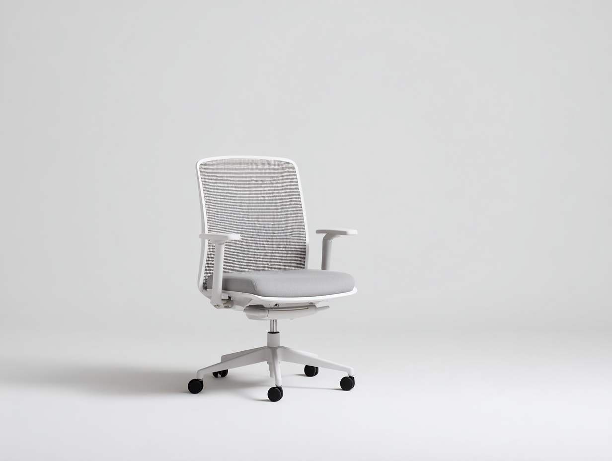 Silla-de-oficina-tela-y-malla-60x60x95 cm-gris-claro-uso oficina-diseño ergonómico moderno-Rarihanest
