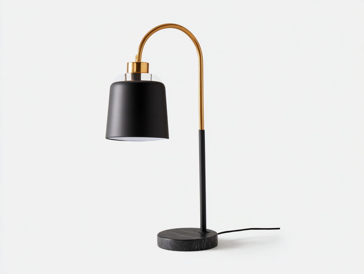 Lámpara de mesa-metal y mármol-28x18x48 cm-negro / dorado-sala de estar y dormitorio-diseño moderno-Rarihanest