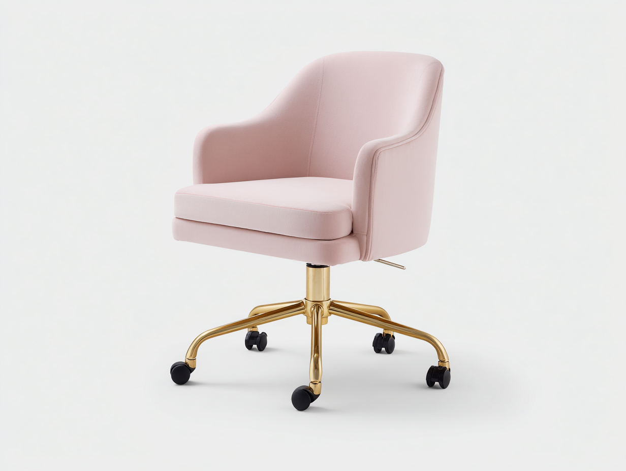Silla-de-oficina-tela-60x60x90 cm-rosa-claro-uso oficina-diseño moderno elegante-Rarihanest