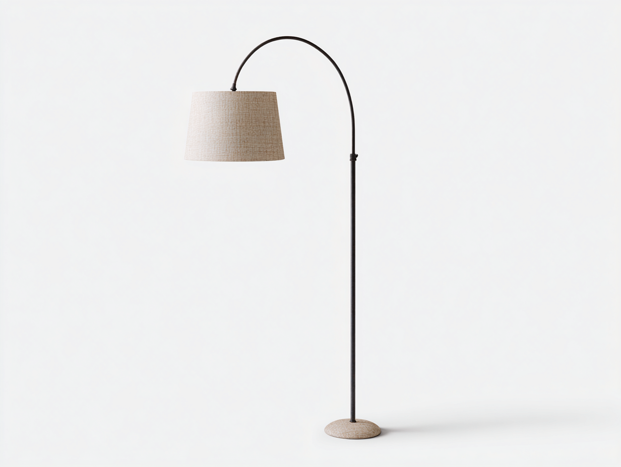 Lámpara de pie-metal y tela-40x30x160 cm-marrón / beige-sala de estar-diseño moderno-Rarihanest