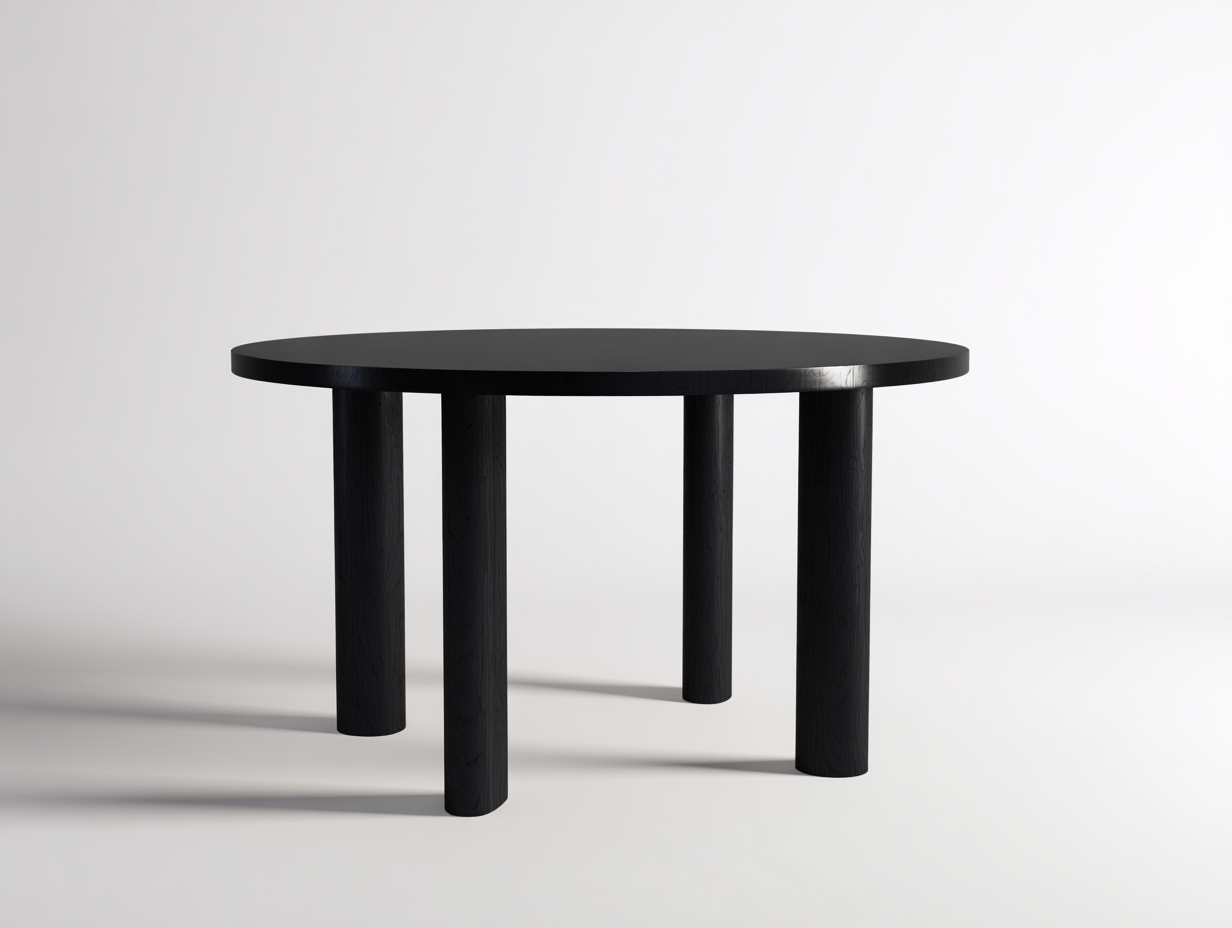 Mesa de comedor-madera-120x120x75 cm-negro-sala de comedor y cocina-diseño moderno-Rarihanest