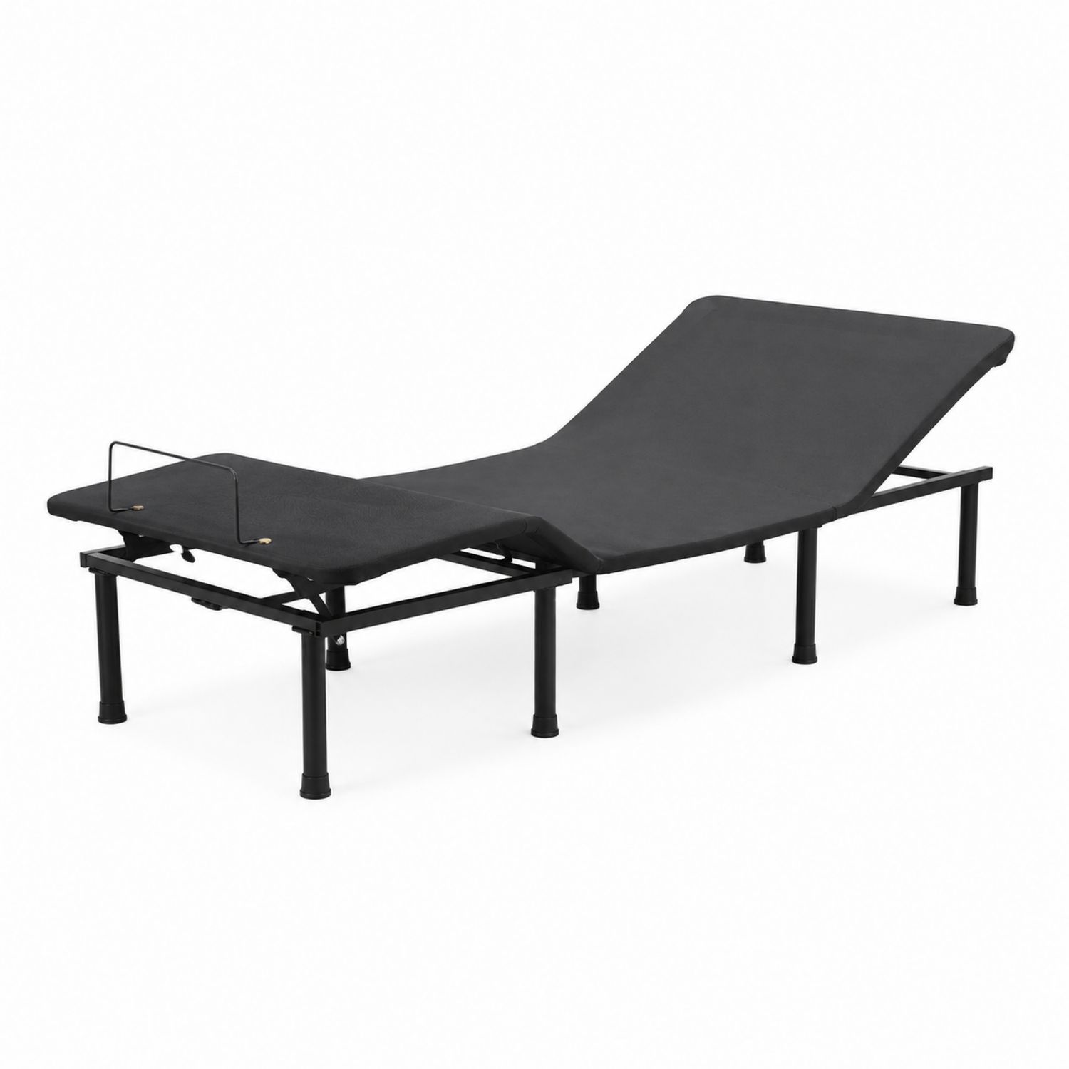 Regulowane łóżko stalowe z tkaniną z poliesteru czarny 200x90 cm-Raumstilcraft
