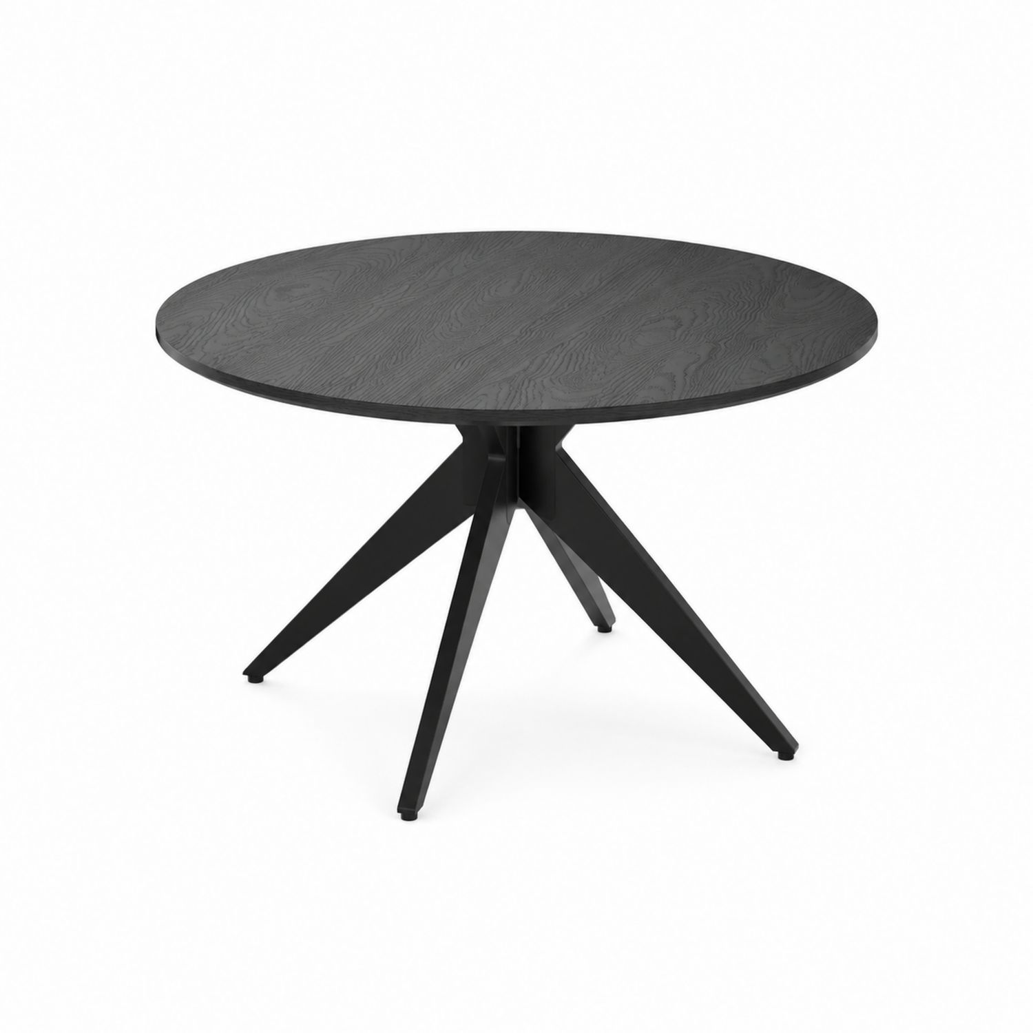 Stół jadalniany okrągły 120 cm czarny drewno stal-Raumstilcraft