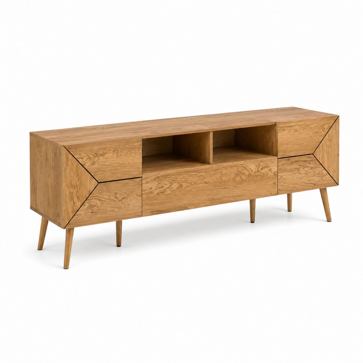Dębowa szafka RTV z litego drewna 150x40x50 cm-Raumstilcraft