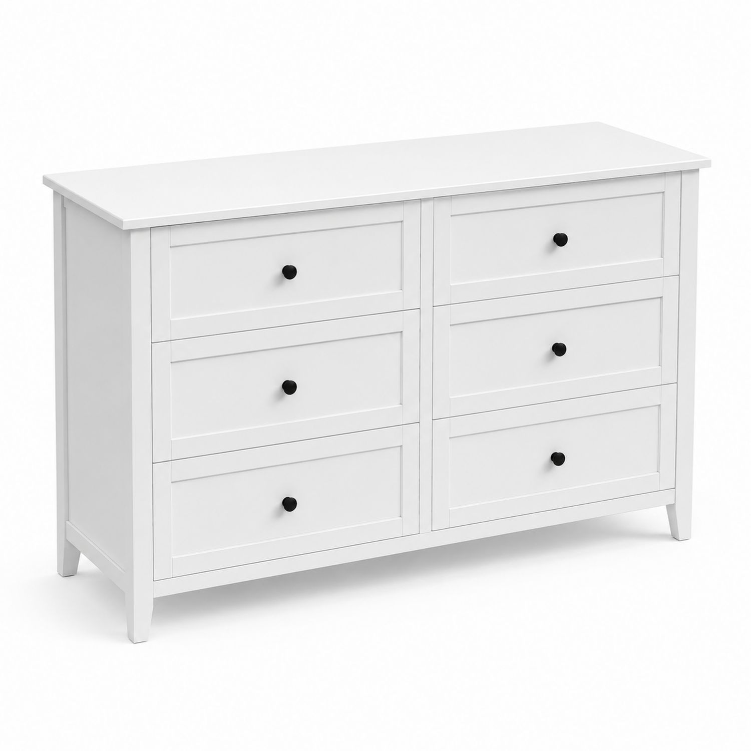 Komoda drewniana z 6 szufladami, Biała-Raumstilcraft