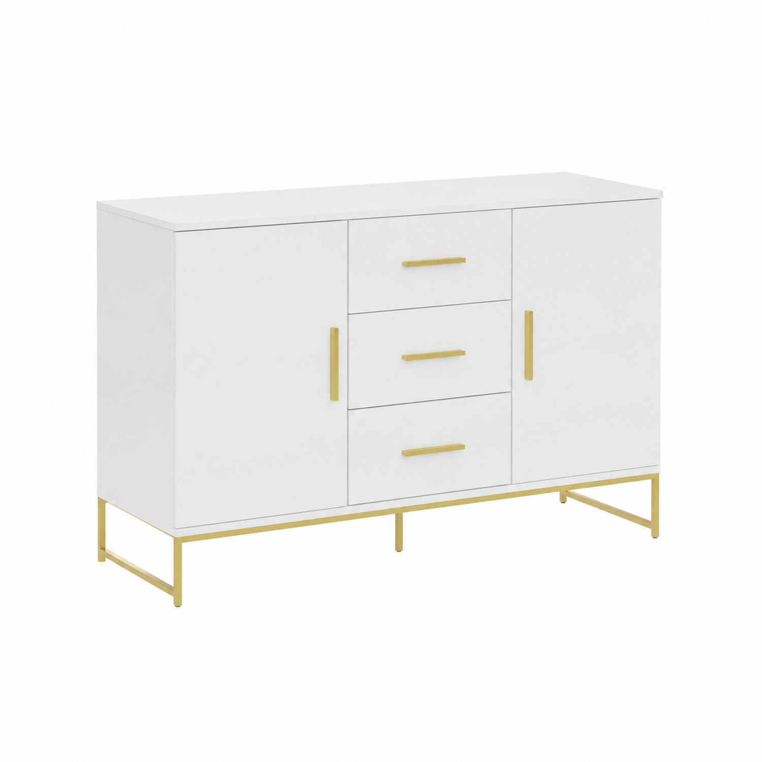 Komoda z płyty MDF z szafkami i szufladami biała 120x40x80 cm-Raumstilcraft