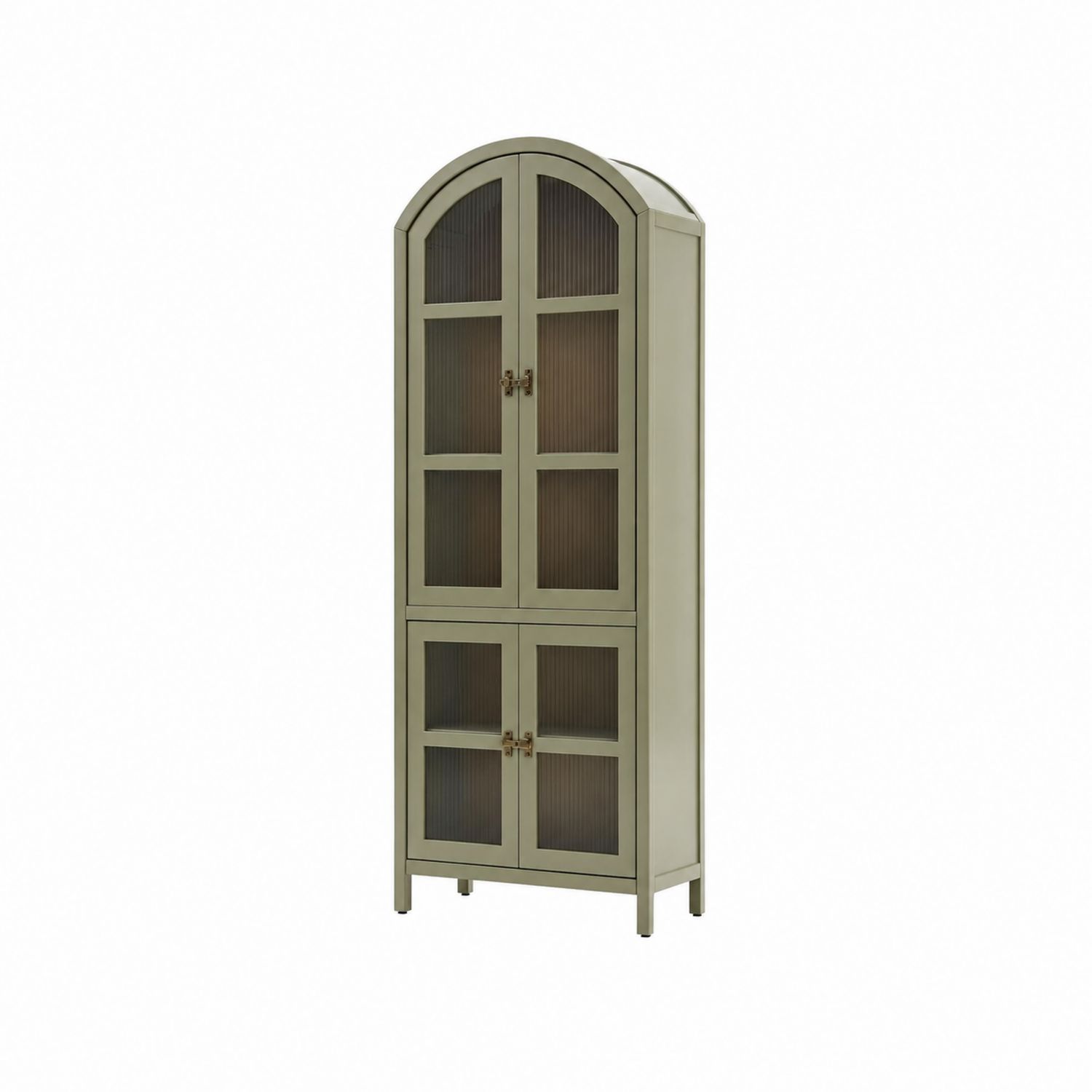 Witryna stojąca z zaokrąglonym frontem, szkło hartowane, zielona, 180 cm-Raumstilcraft