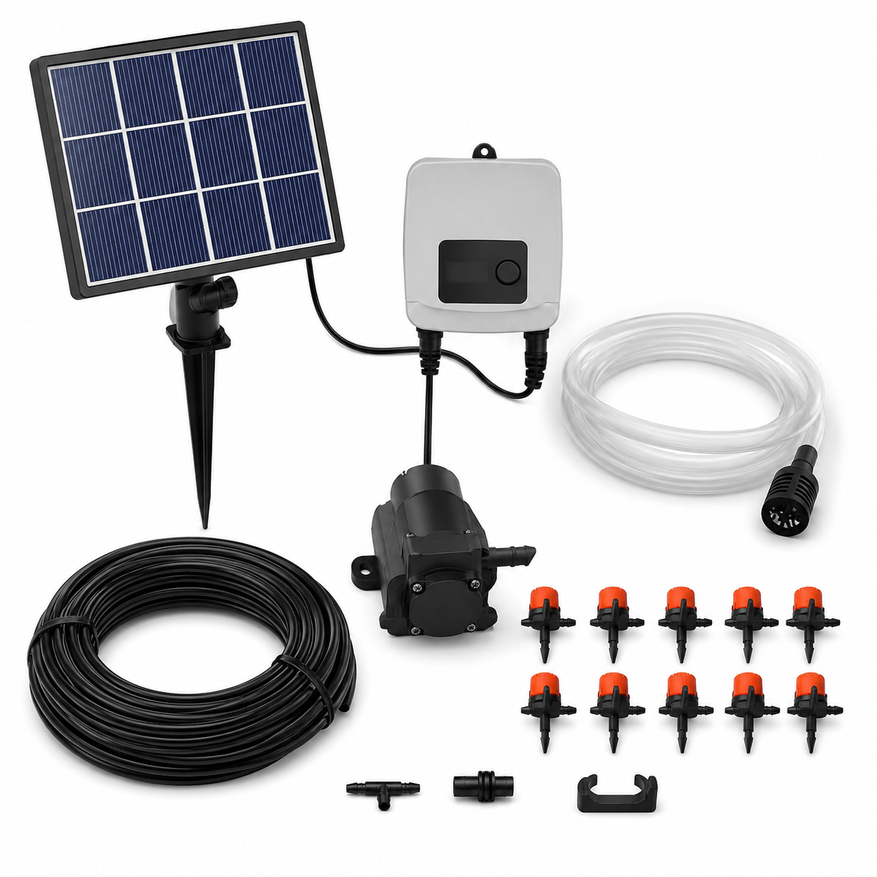 Solar Bewässerungssystem für Hochbeete mit 12 Tropfern und Timer