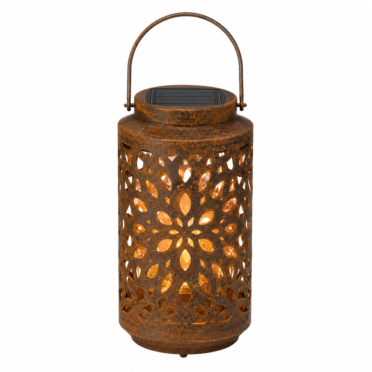Dekorative Solar-Laterne Rostoptik 28 cm für Terrasse und Beet