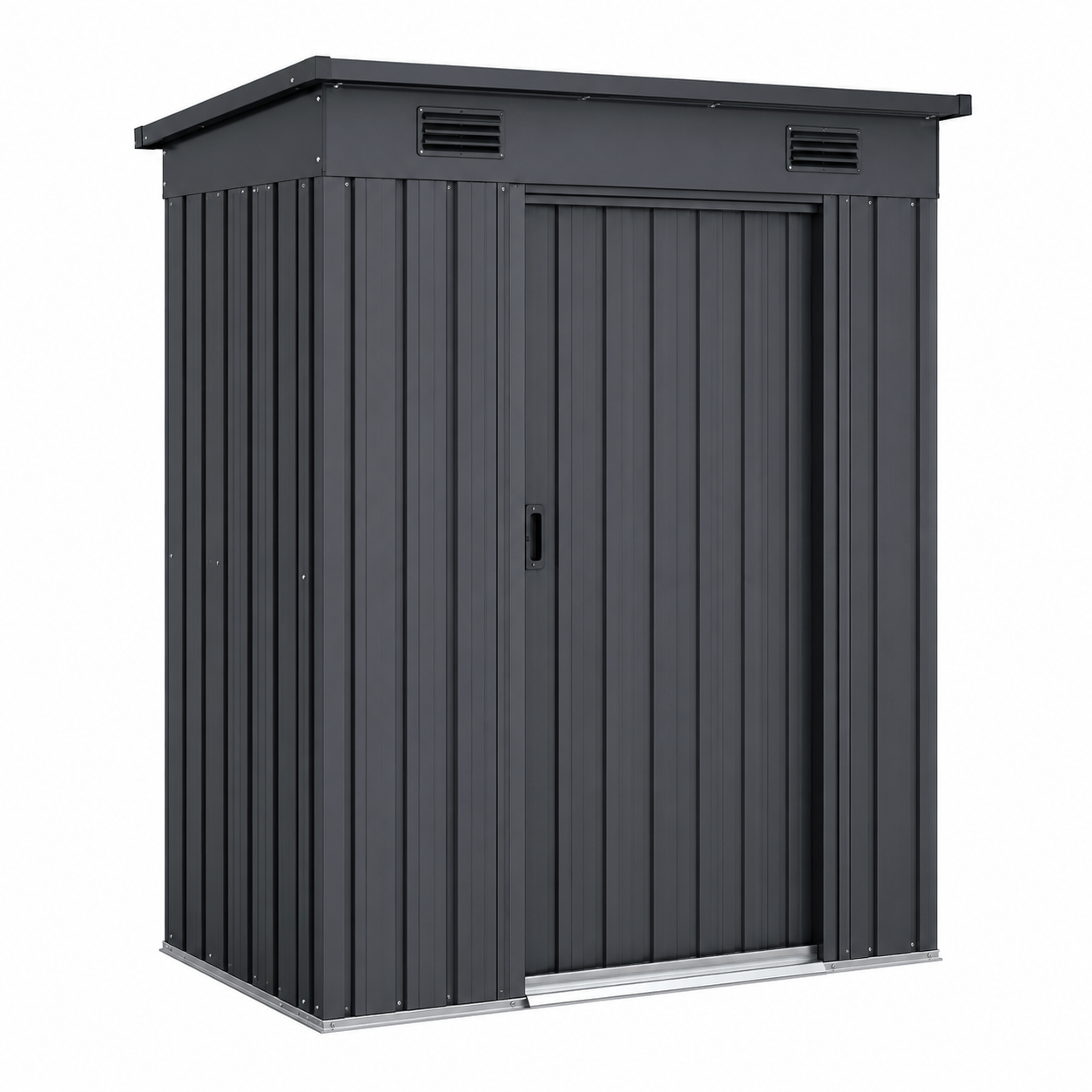 Gerätehaus Metall Anthrazit 130x80x186 cm für Gartenwerkzeug