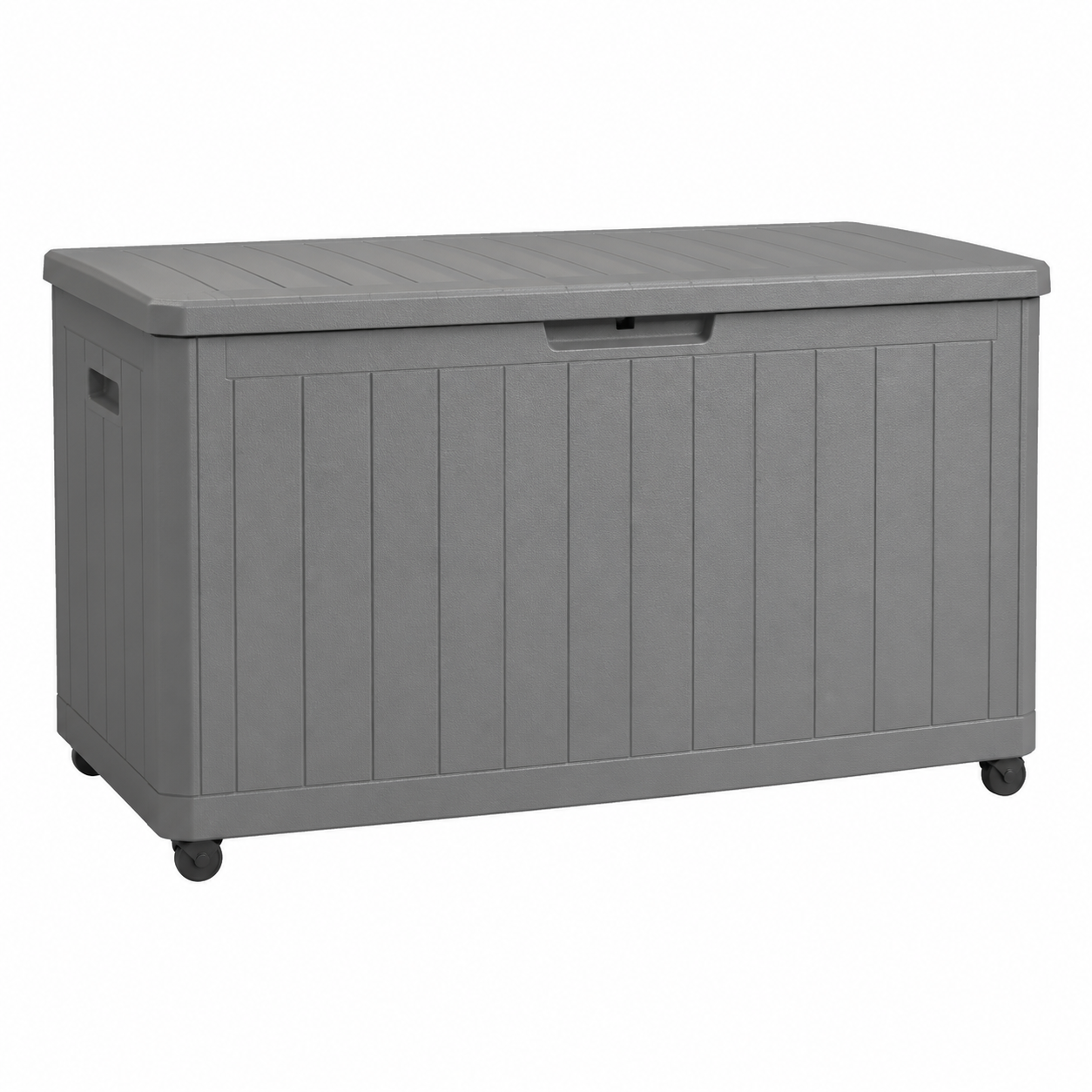 Auflagenbox Grau 300 l wetterfest mit Rollen